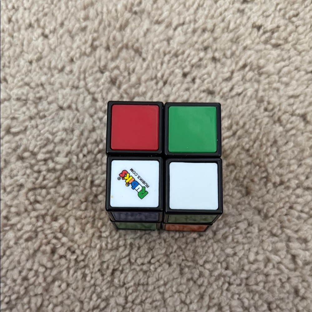 Cube 2x2 Puzzle Toy - Red, Green, White, Black